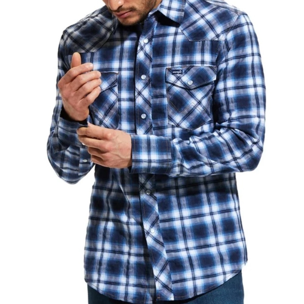 Wrangler | Men's Authentic Plaid Western Shirt | Sz M